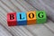 Concept of blog word on wooden cubes