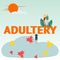 Concept of breaking up relationship and adultery. Vector