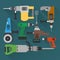 Concept builders tools modern flat background