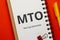 Concept business marketing acronym MTO or Meta Tags Optimization
