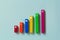 Concept of business strategy and action plan : Rising bar graph with icon. Modern business steps to success charts and management