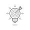 Concept of business strategy and future sustainable business finance action plan. Bulb with a target board inside and