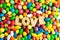 Concept of candies love, colorful candies with cookies