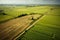 This concept captures the vibrant and picturesque beauty of crop fields when viewed from above.