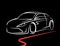 Concept car drawing with supercar sports vehicle line style silhouette
