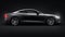 Concept car sports premium coupe. Gray car on black background. Plug-in hybrid. Technologies of eco-friendly transport