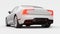 Concept car sports premium coupe. Plug-in hybrid. Technologies of eco-friendly transport. White car on white background