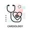 Concept of cardiology icon on abstract background