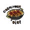 Concept of carnivore, all-meat diet. Excellent for poster, banner, article illustration