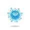 The concept of the cartoon character design coronavirus bacteria cartoon design style with smile expression. Mascot logo design