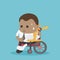 Concept cartoon illustration african businessmen  accident on a wheelchair