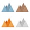 Concept cartoon mountain icon, vector illustration hill, isolated on white. Organic natural landscape, mount view