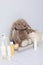 Concept of child bodycare, child cosmetics and bathroom accessories