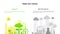 Concept of clean green and dirty polluted city. Ecology infographic