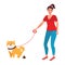 The concept of cleaning feces while walking dogs