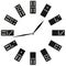 Concept clock with black and white domino