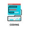 Concept of coding process icon