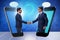 Concept of communication with businessmen handshaking