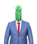 The concept of conservatism. A hollow costume with a head of cactus