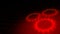 Concept of cooperation process - red neon gears loop 3D render