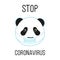 Concept of coronavirus with panda in medical mask, COVID-19 quarantine, stop epidemic,