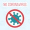 Concept of coronavirus with slogan and  prohibition sign, COVID-19 quarantine, stop epidemic, editable vector