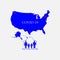 Concept Coronavirus. United States map. Vector Corona virus outbreak with United States map. Pandemic and corona virus outbreaks