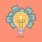 Concept of crowdfunding, light bulb and money