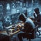 Concept: Darknet hackers are doing illegal things on their computers