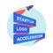 Concept design for startup project with inscription Startup Logo Accelerator