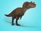 Concept dinosaur tyrannosaurus 3d rendering on blue background with shadow