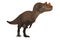 Concept dinosaur tyrannosaurus 3d rendering on white background no shadow