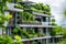 Concept Ecofriendly urban architecture with sustainable design integrating nature and green spaces