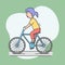 Concept Of Ecological Mode Of Transport, Sport, Healthy Lifestyle. Girl Cycling In Park. Young Woman Rides Bicycle