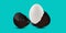 Concept egg difference and ideas egg white and black color business model with business choice better or best and ideas