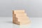 The concept of a finished business plan. Wooden blocks on a white background background