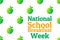 Concept of first full week in March - National School Breakfast Week. Template for background, banner, card, poster with