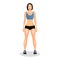 Concept with fit young woman in sportswear. Beautiful sports girl. Woman with a sporty physique. Vector illustration