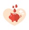 Concept flat medical icons of piggy bank as blood donation