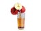 Concept of fresh natural juice apple juice flows from fresh apple into a glass 3d render on white no shadow