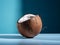 concept fruit trend tropical view coconut organic space background blue vegetarian copy. Generative AI.