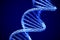 Concept of future genetic technology: 3D digital DNA double helix molecule.