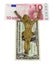 Concept gold jesus crucify euro dollar isolated