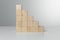 Concept of growth in business,stack of wooden block