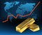 Concept of growth of the Gold in financial world. Banking business