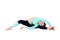 concept of gymnasts and sports stretching, oriental relaxation practices