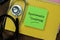Concept of Gynecomastia Treatment write on sticky notes with stethoscope isolated on Wooden Table