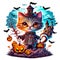 Concept Halloween Cute death halloween background