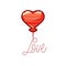 The concept of the heart of the game design - candy, balloon. 3d heart game icon love