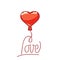 The concept of the heart of the game design - candy, balloon. 3d heart game icon love. The concept of the heart of the
